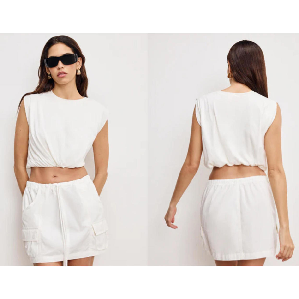 Good American Cotton Muscle Tee Good White Size M Nwt $79